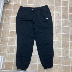 Champion Reverse Weave Sweat Pants Black Embroidered Sz 2XL